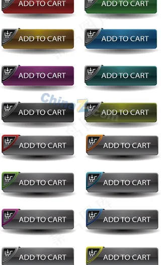 3D立体购物按钮矢量素材