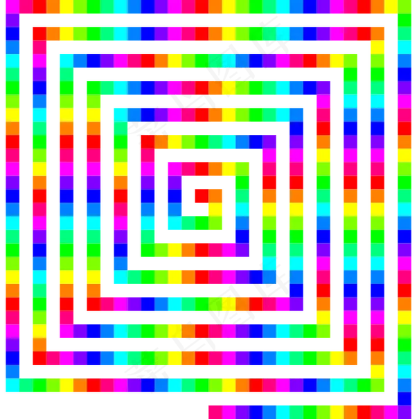 12色的480方形螺旋