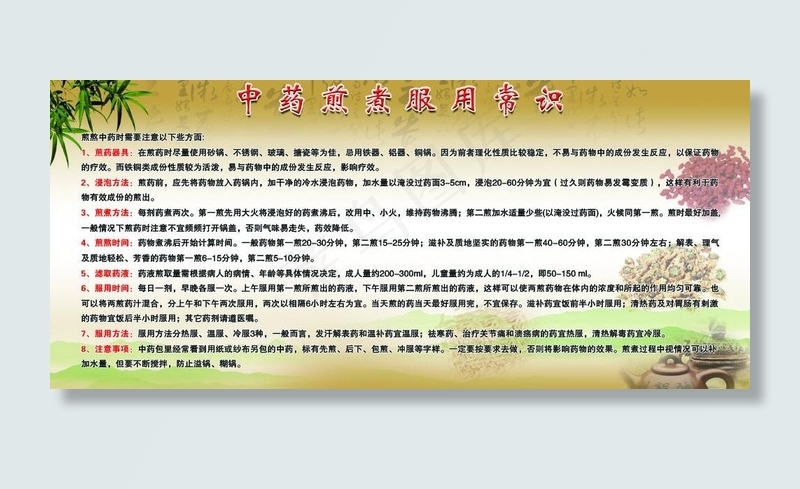中药煎煮服用常识图片(4000X2000(DPI:72))psd模版下载