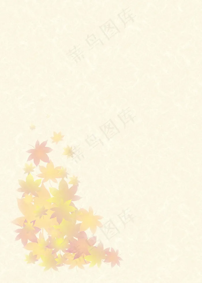 淡粉色枫叶点缀单页背景图