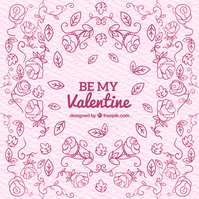 花情人节背景手绘风格