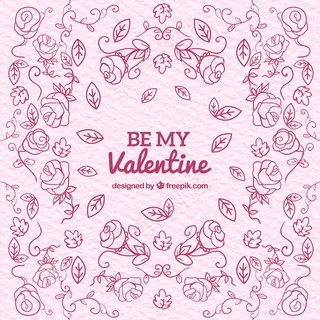 花情人节背景手绘风格