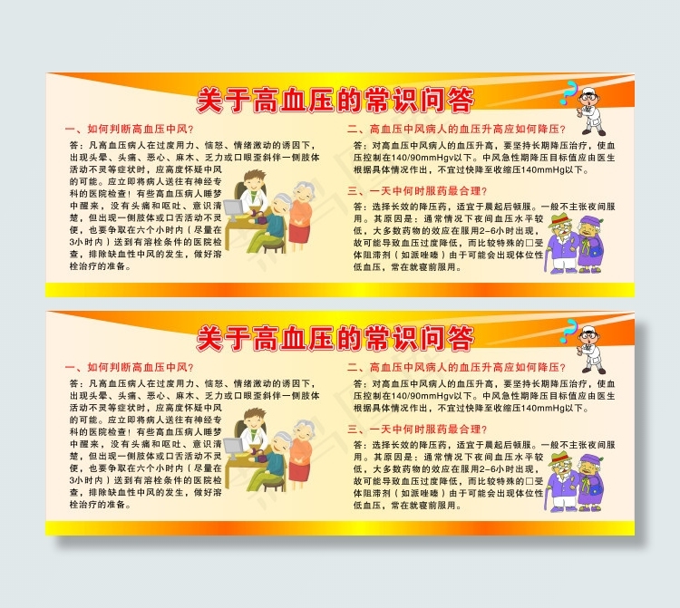 高血压的常识问答cdr矢量模版下载