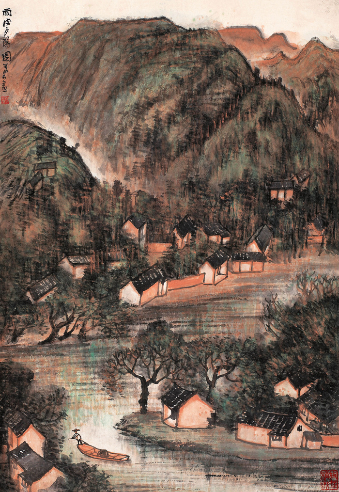 雨后夕阳图片