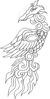 白描凤凰图片
