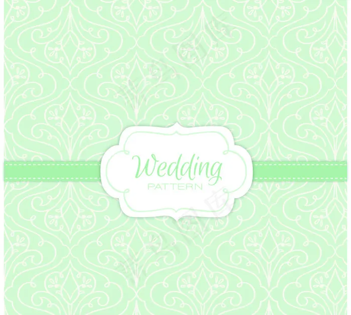 婚礼卡片花纹背景图案eps,ai矢量模版下载