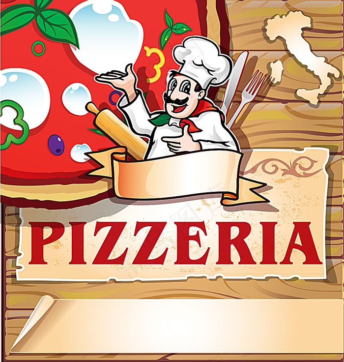 卡通披萨广告设计
