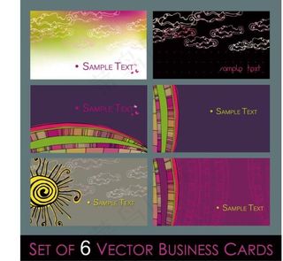 一组卡通风格潮流卡片模板矢量素材