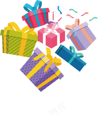 礼品盒礼物礼包装饰元素,免抠元素