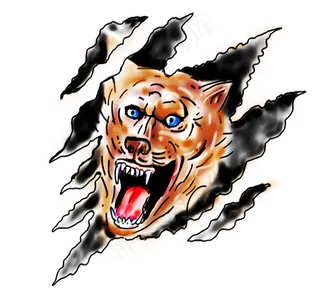 愤怒的狼爪撕裂划痕里面