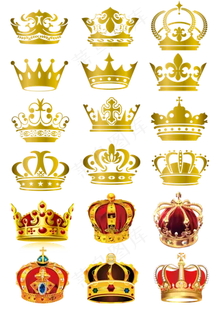 金色皇冠王冠卡通皇冠手绘皇冠素材