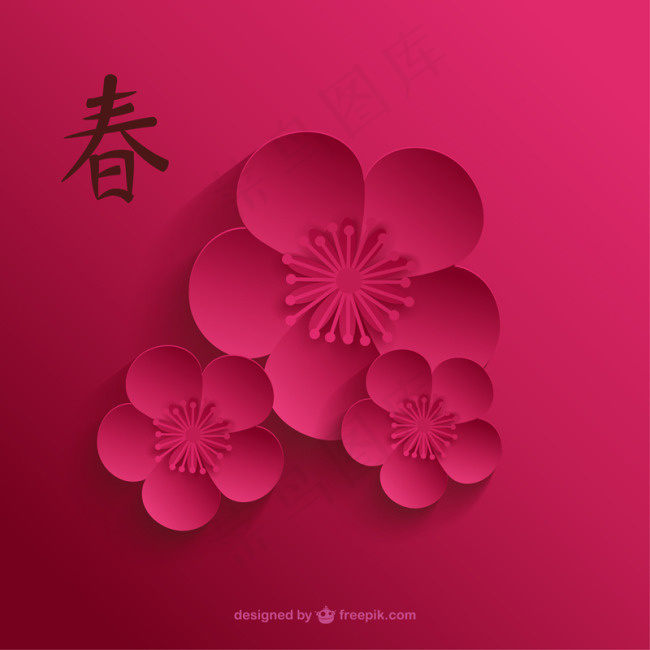 春季樱花矢量背景ai矢量模版下载