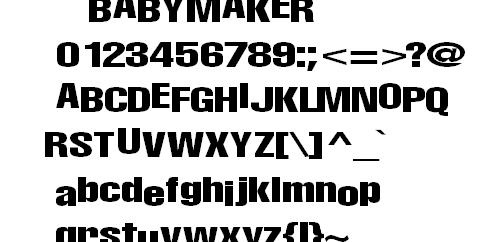 BABYMAKER 英文字体下载