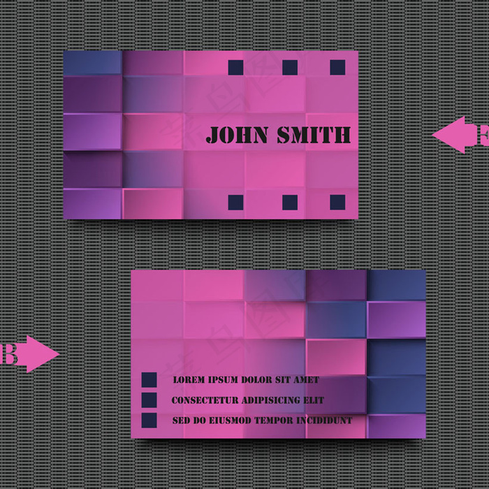 淡红背景名片矢量素材