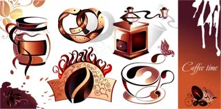 咖啡厅矢量LGO 卡纸