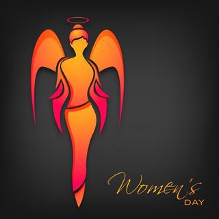 三八妇女节贺卡或海报用天使般的灰色...