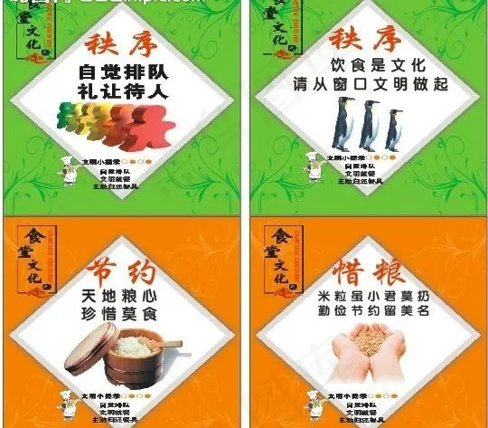 食堂文化图片cdr矢量模版下载