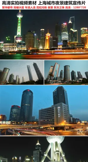 高清实拍视频素材上海城市夜景建筑宣...