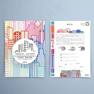 彩色城市建筑画册图片