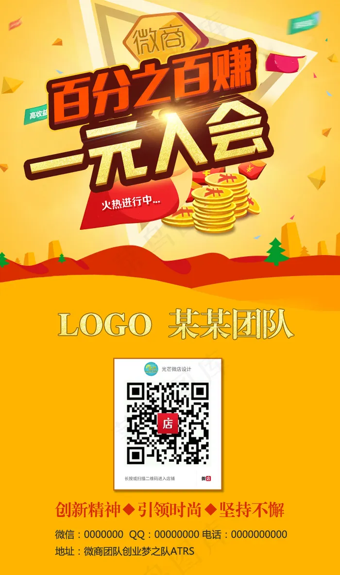 微信微商微店品牌海报推广素材(850X1437(DPI:72))psd模版下载