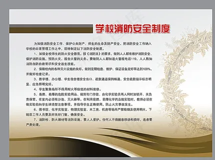 学校消防制度展板图片