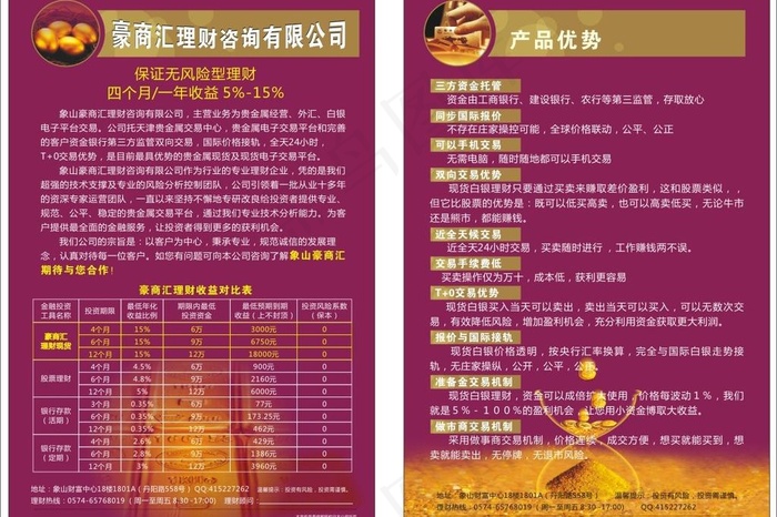 金融理财宣传单cdr矢量模版下载