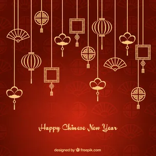 亚洲装饰花环新年背景