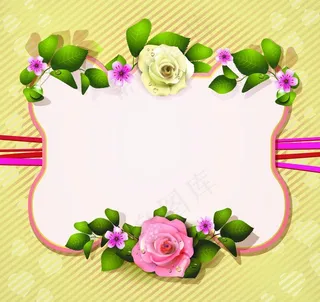 玫瑰边框 爱情卡片背景图片