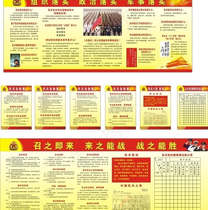民兵连职责图片cdr矢量模版下载
