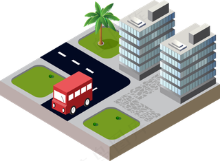 手绘卡通3d立体空间感建筑素材