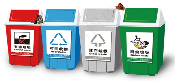 保护环境 垃圾箱元素