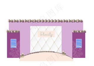 紫色婚礼背景板