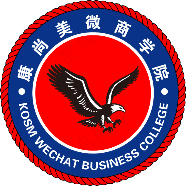 微商学院老鹰LOGO圆形标志ai矢量模版下载