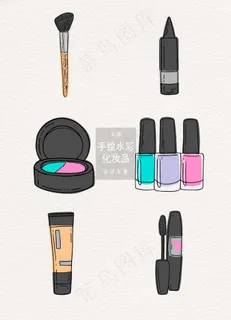 手绘化妆品AI素材