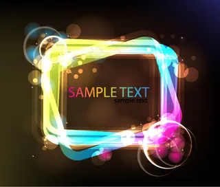霓虹闪烁的光帧矢量图形