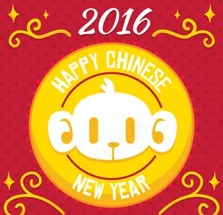 可爱卡通猴子贺卡矢量素材