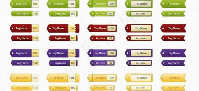 标签导航素材psd分层