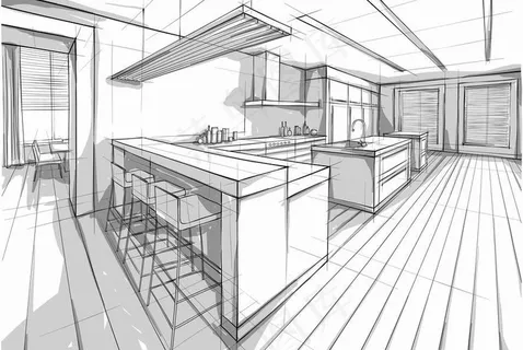 素描餐厅室内设计图片