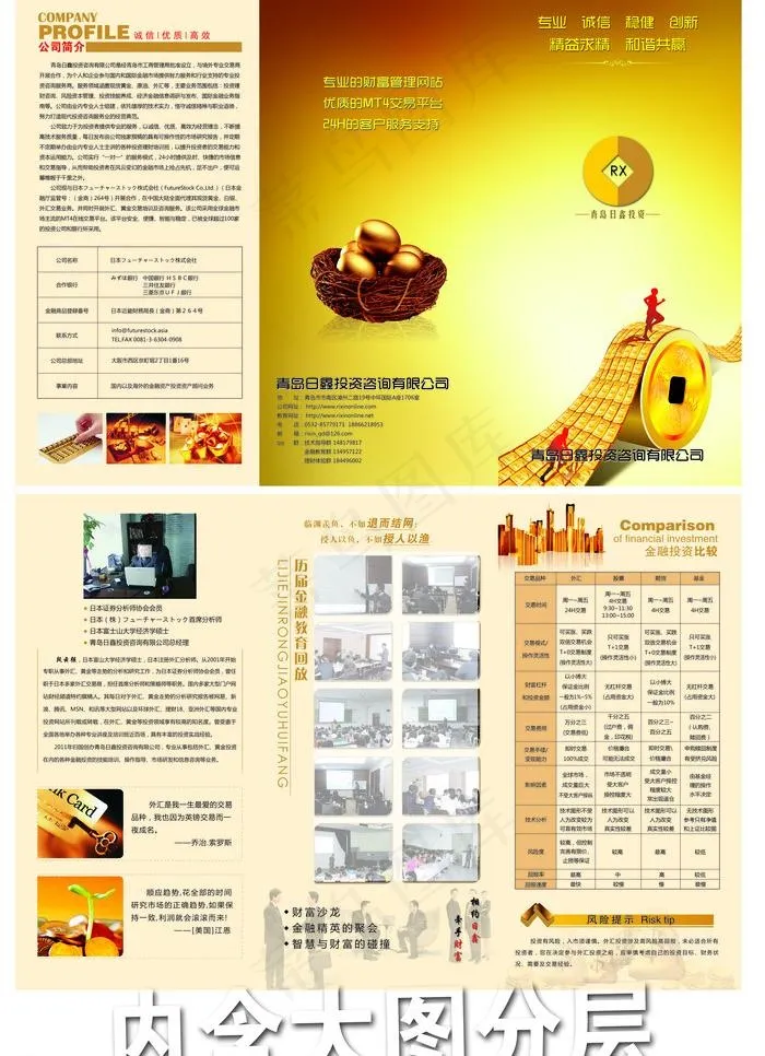 金融投资三折页图片(3437X5031(DPI:300))psd模版下载