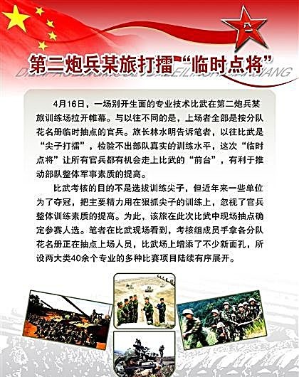 第二炮兵某旅打擂“临时点将”