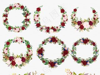 波西米亚风格大红色粉红色玫瑰花PN...