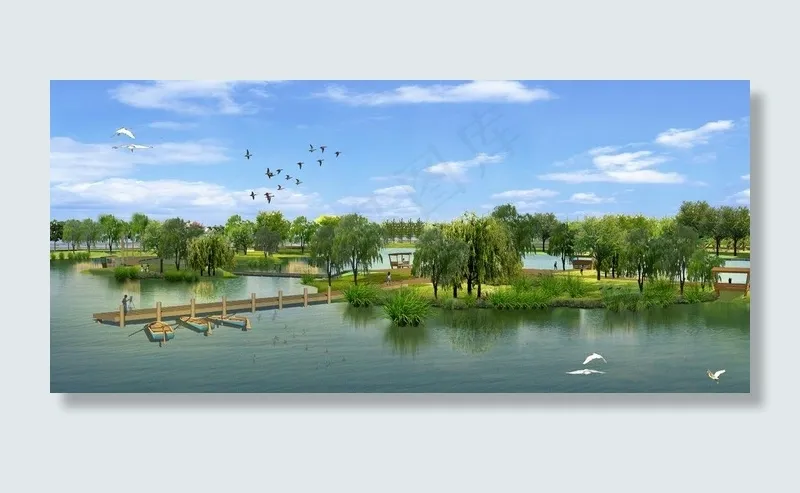湿地公园 湿地景观图片(3000X1512(DPI:72))psd模版下载