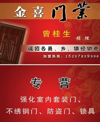 金喜门业名片psd分层素材
