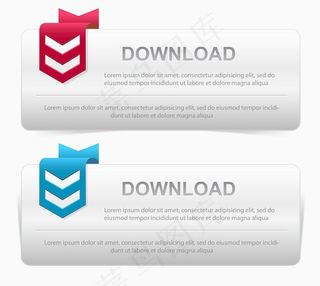 下载按钮设置矢量插画