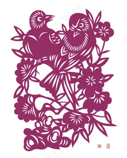 中国传统剪纸矢量的鸟 中国传统剪纸矢量的鸟