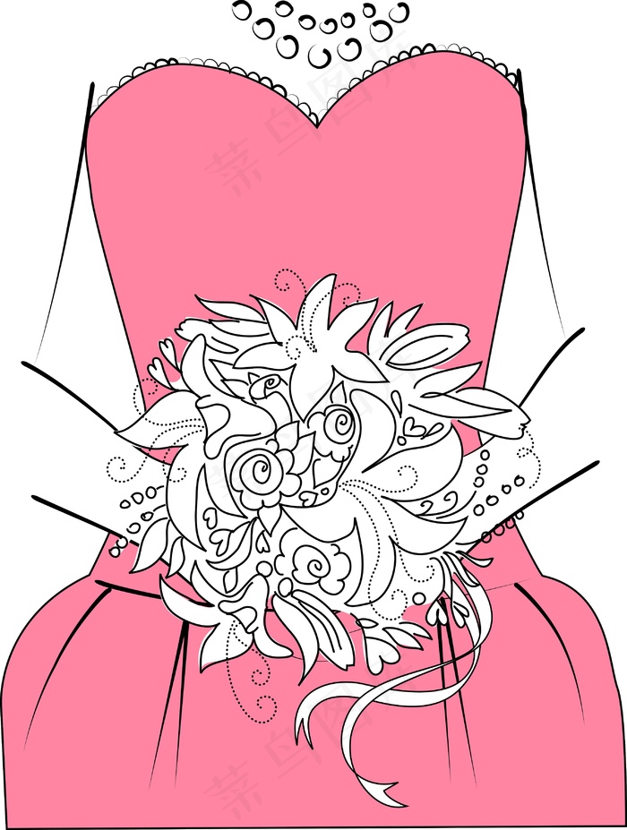 婚礼的伴娘的花束的背景与―