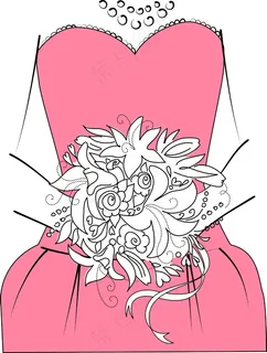 婚礼的伴娘的花束的背景与―