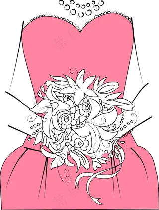 婚礼的伴娘的花束的背景与―