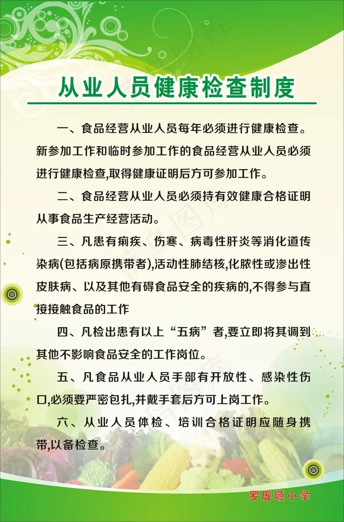 从业人员健康检查制度cdr矢量模版下载