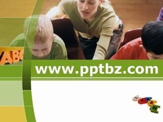 儿童ppt模板-绿色背景儿童教育